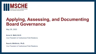 Applying Assessing and Documenting Board Governance