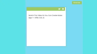 Create Notes App Using Html Css Javascript Day 19 Of 100 Day Project Notes App