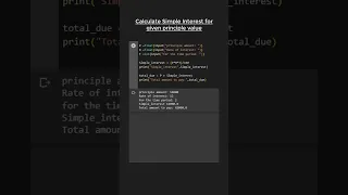 Calculate Simple Interest in Python