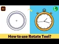 How to use Rotate tool and draw a Stopwatch in Adobe Illustrator Graphic Design Tutorial
