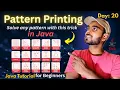 Lecture 20 Pattern Printing in Java Solve Any Pattern with One Trick Java Full Course