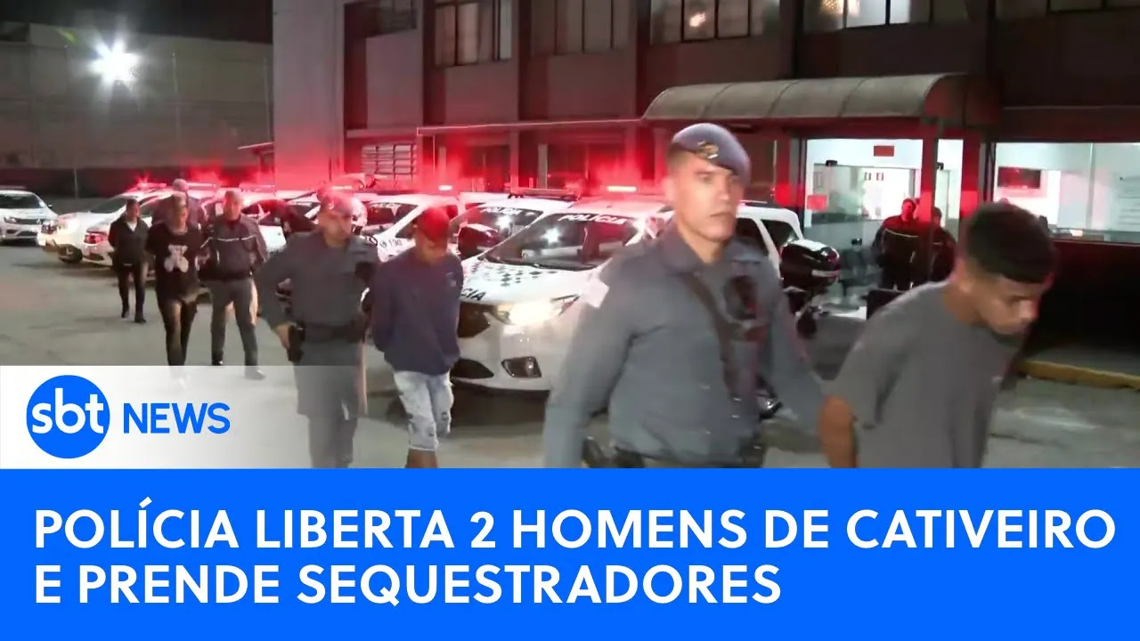 SP: Policia liberta 2 homens de cativeiro e prende 7 sequestradores | #SBTNewsnaTV (20/07/23)