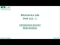 PHY 111-L Introductory Session Part 1