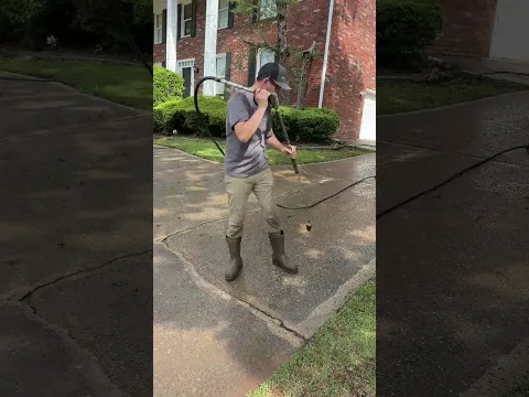 Cars ZOOMED by while we cleaned this massive driveway