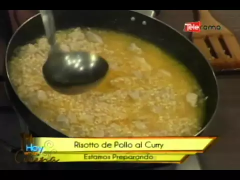 Risotto de pollo al curry