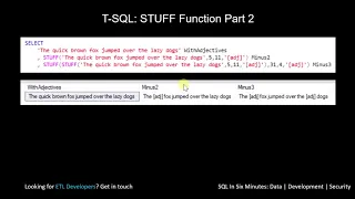 TSQL How To Use the STUFF Function Part 2
