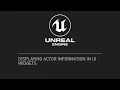 UE4 Displaying actor information in UI widgets