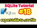 SQLite Tutorial export table to csv file in SQLite