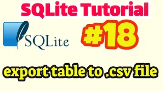 SQLite Tutorial export table to csv file in SQLite