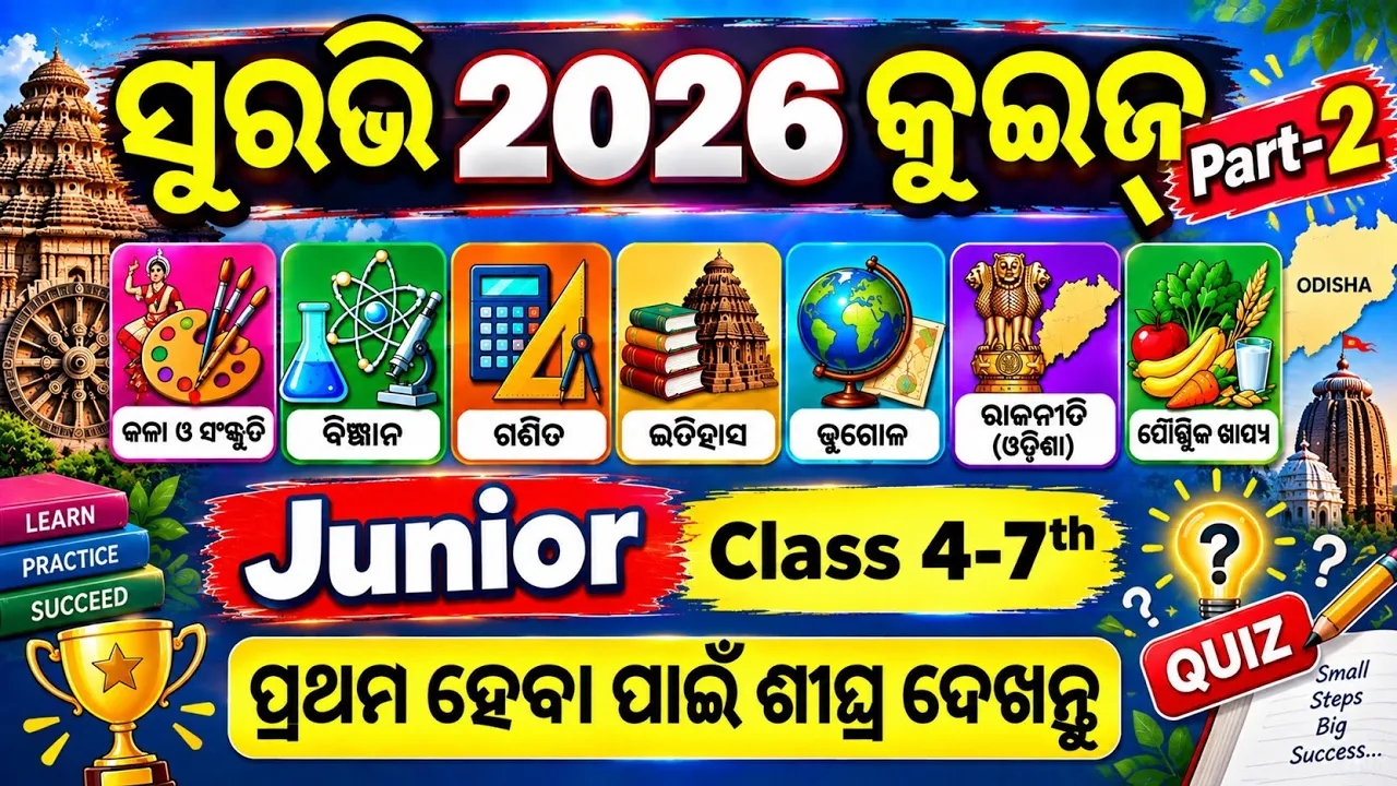 Surabhi 2026 Quiz junior | Suravi 2026 Quiz junior | Odishara Kala O Sanskruti Quiz For Surabhi 2026