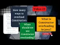 What is constructor overloading in java in hindi Constructor overloading example in java