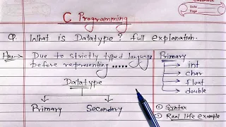 C DataTypes What is Data Type Full Explanation Learn Coding