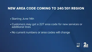 Maryland adding new 227 area code to supplement 240 301 phone numbers
