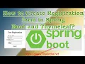 How to Create Registration form in Spring Boot and Thymeleaf