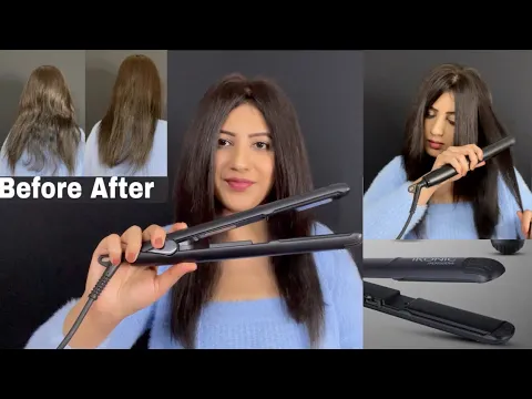 Download MP3 My Hair Straightening Routine | Ikonic Glam Hair Straightner Review \u0026 Demo | Best Salon Straightner