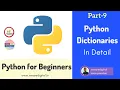 Python for Beginners Part-9 Python Dictionaries Learn python in Hindi Easy tutorial