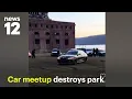 Illegal car meetup tears up Yonkers park 10 000 in damage from donuts