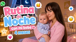 Así es nuestra RUTINA DE NOCHE REAL con un BEBÉ de 4 MESES 🥹💗