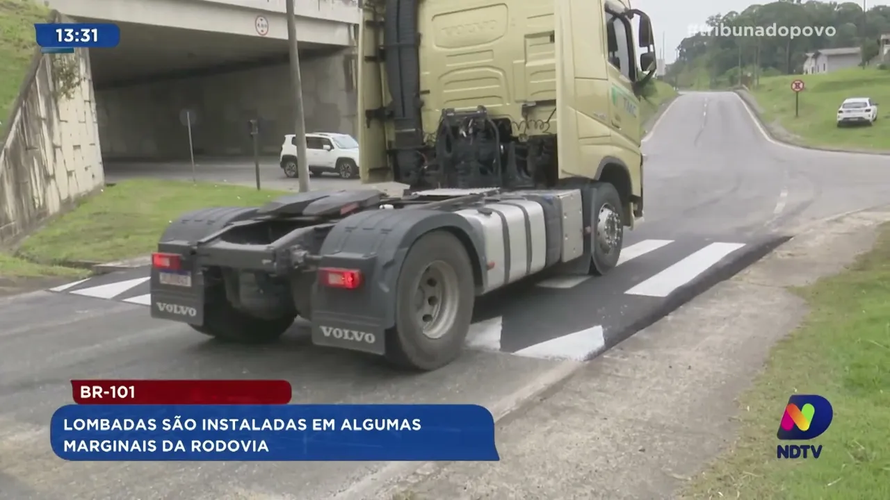 BR-101: lombadas são instaladas em algumas marginais da rodovia