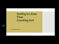 Counting sort Sorting in Linear Time DAA