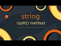 RK rsplit string method in python