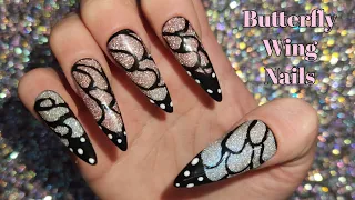 how to do butterfly wing nail art ????| trying BORN PRETTY reflective glitter gels