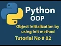 Python OOP Initialization an instance object with a special method init Tutorial 02