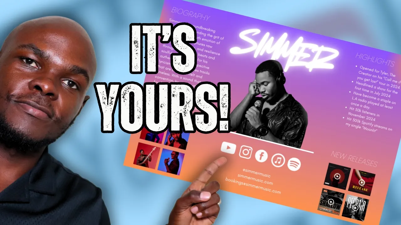 Create this COOL, PROFESSIONAL artist EPK in MINUTES (Canva Tutorial) Create this COOL, PROFESSIONAL artist EPK in MINUTES (Canva Tutorial)