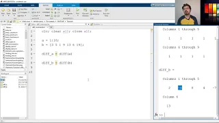 How diff Command Works in MATLAB