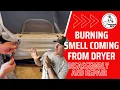 Fix a Burning Smell Coming From Your Dryer LG Dryer Repair Removing The Cover On An LG Clothes Dryer
