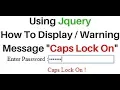 display warning caps lock on using jquery into textbox control