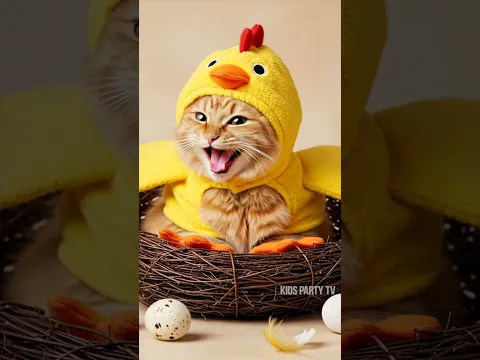 Cats 🐈 dancing in banana 🍌 and chicken 🐔 costumes #funny #cat #chicken #banana
