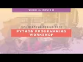 GCL 2020 Python Workshop Week 6 Review