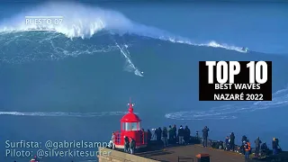 Top 10 BEST WAVES of NAZARE SWELL 2022