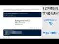 Responsive Typography 2022 Using Material UI