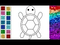 Colouring Turtle l Animals Coloring Pages l Glitter Colouring for Kids l How to l Rainbow Art l