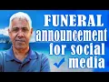 Funeral Announcement Sample For Social Media Sample