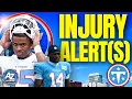 Carnell Tate and Keldric Faulk on INJURY WATCH Before Titans Seahawks Test