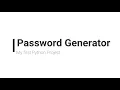 My first Python Project - Password Generator