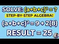 Algebraic Square Identities Find a b c 2 Math Tutorial