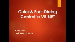 Font Color Dialog controls in VB NET