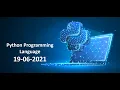 Python Online Training Session 19-06-2021
