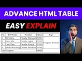 Advanced HTML Table Project with Rowspan Colspan Fully Explained MERN Web Dev Hindi