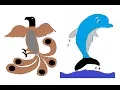 Coloring Pages for Kids Shapes Worksheets for Preschool Painting Eagle and Dolphin Shape