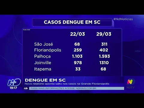 Dengue em SC: novo relatório aponta salto nos casos na Grande Florianópolis