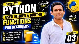 Python Tutorial for Beginners Functions in Python Complete Python Course in Hindi Lecture 03