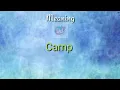 Camp Meaning with Pronunciation Googul Dictionary