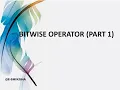 BITWISE OPERATOR IN JAVA part 1 ESHIKSHAByShardaKarmakar
