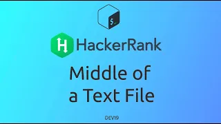 Middle of a Text File HackerRank Linux Shell