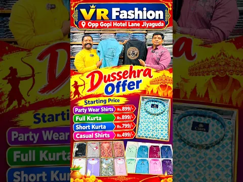 VR Fashion Mens Wear | Opp Gopi Hotel Lane Jiyaguda | Dussehra Offer 2026 | Call 9912004808
